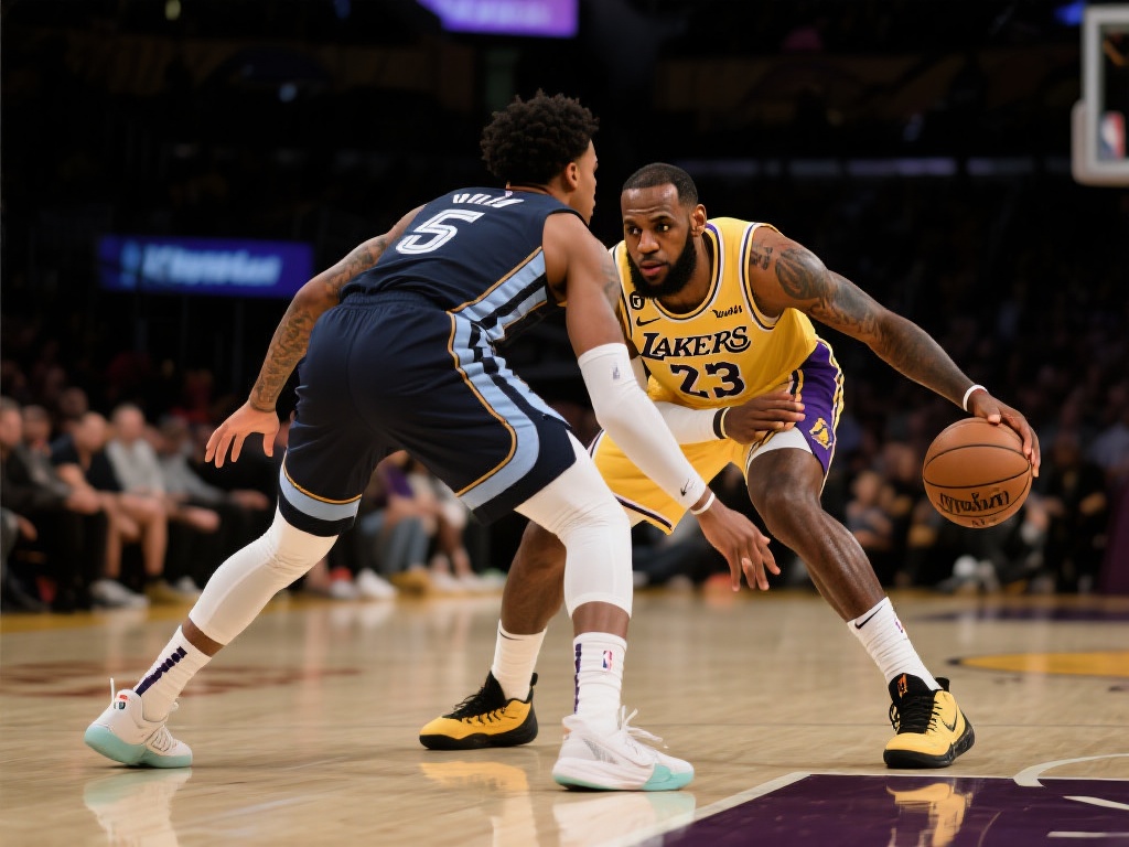 狄龙低位强硬顶防 詹姆斯激烈对抗出界失误 篮球比赛中,低位对抗往往充满了身体碰撞和